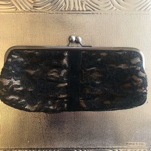 Ann Taylor Loft Black Lace Clutch